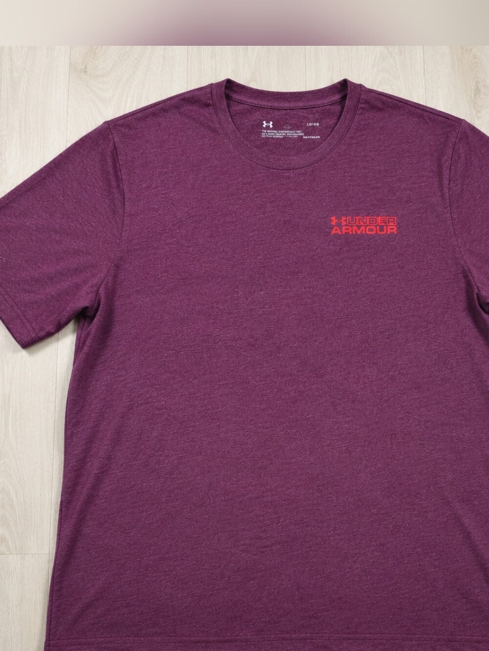 Under Armour HeatGear TShirt Mens Large Loose Maroon Short Sleeve